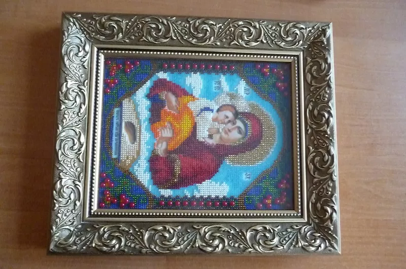 Икона Божией Матери Почаевская из бисера