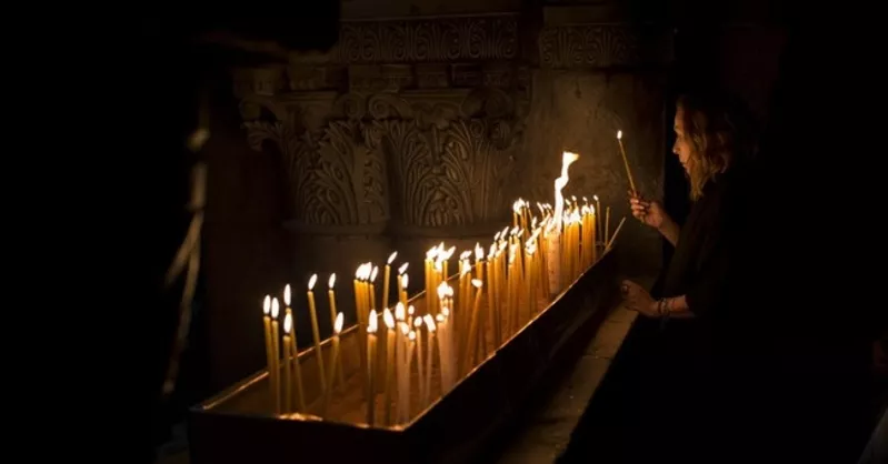 Иерусалим. Возжжение Свечи в храме Гроба Господня. Иерусалим
